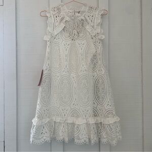 BHLDN Monique Lhuillier White Lace Mini Dress
